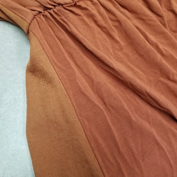 Isabel Maternity Burnt Orange Satin Top Multimedia babydoll v neck size small - Picture 2 of 7